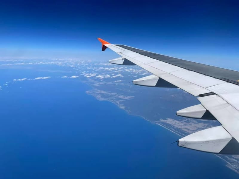 ロシアから日本へ向かう機内から見えた日本列島