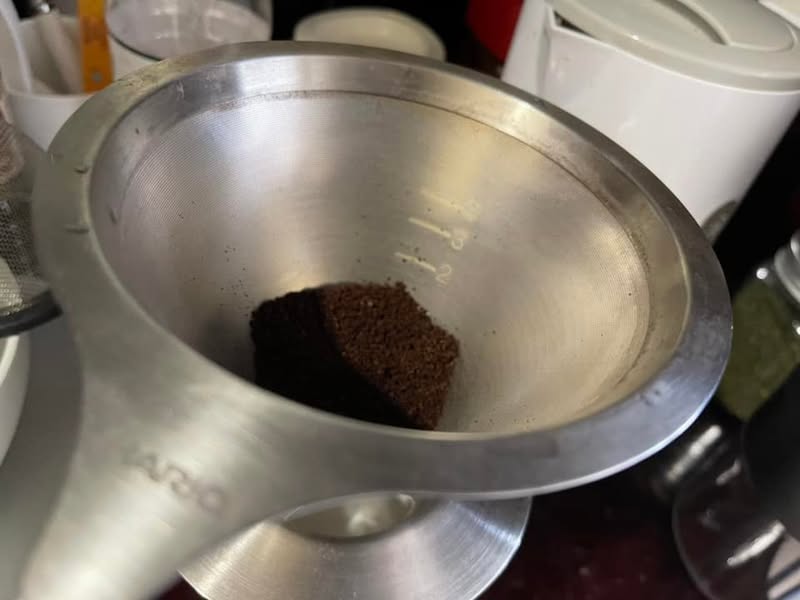 レシピどおりに量ったドリップ用のコーヒー豆